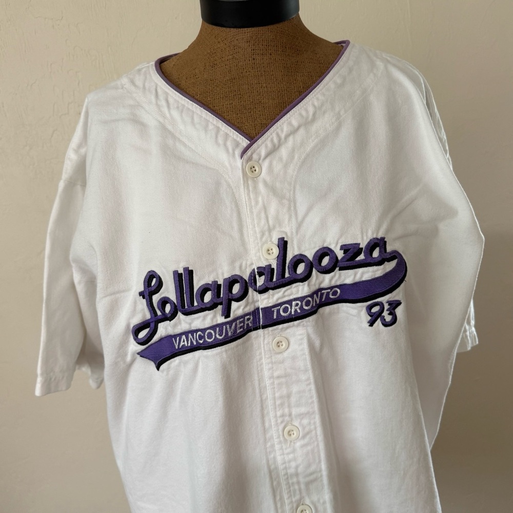 Vintage Lollapalooza 1993 festival baseball-style button-up shirt heavy cotton